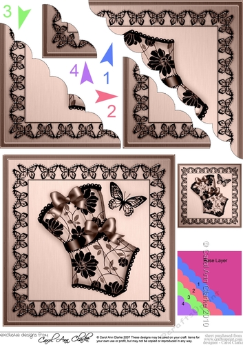 Elegant Boudoir Scallop Corner side stacker Topper