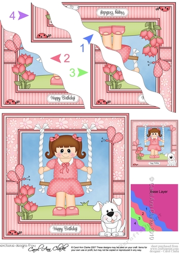 Cute Little Girl is Swinging High Wavey Corner Stacker