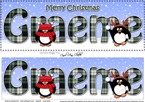 Large DL Merry Christmas GRAEME 3D decoupage 