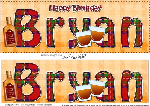 Large DL Happy Birthday BRYAN 3D decoupage