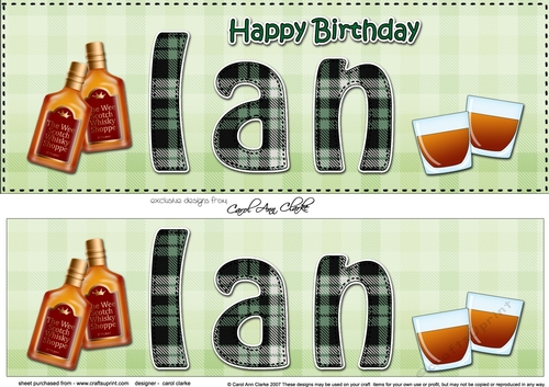 Large DL Happy Birthday IAN 3D decoupage