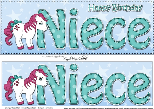 Large DL Happy Birthday NIECE 3D decoupage