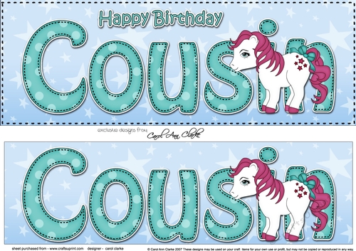Large DL Happy Birthday COUSIN 3D decoupage
