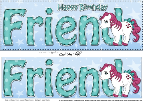 Large DL Happy Birthday FRIEND 3D decoupage