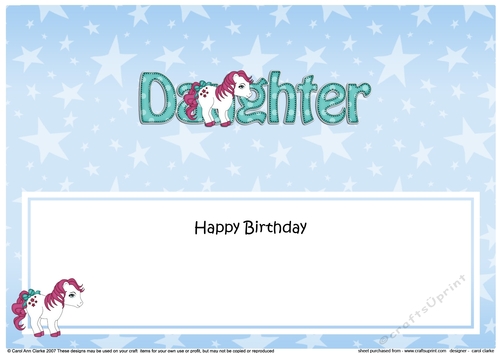 Large DL Happy Birthday DAUGHTER insert
