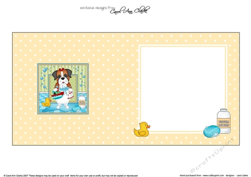 Square Landscape Insert - Bathtub Buddies - Little Boxer Dog