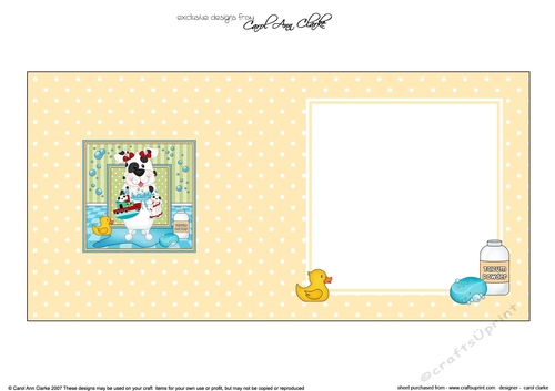 Square Landscape Insert - Bathtub Buddies - Little Spotty Dog