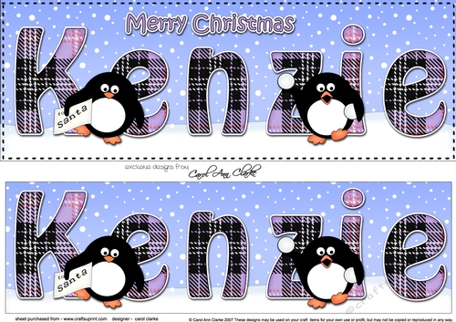Large DL Merry Christmas KENZIE 3D decoupage 
