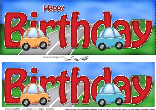 Large DL HAPPY BIRTHDAY 3D decoupage