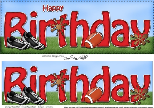 Large DL HAPPY BIRTHDAY 3D decoupage