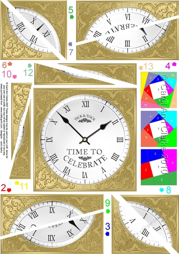 Time to Celebrate Clock - Twisted Spiral Side Stacker