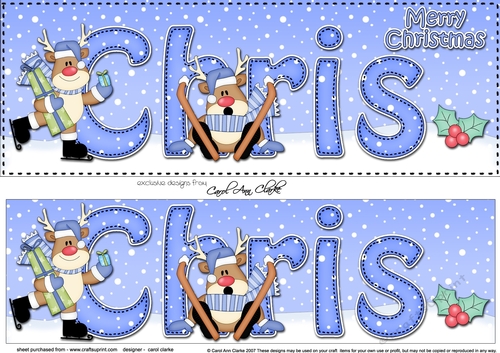 Large DL Merry Christmas CHRIS 3D decoupage 