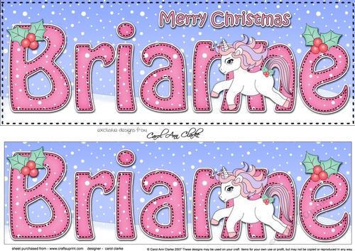 Large DL Merry Christmas BRIANNE 3D decoupage 