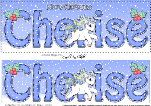 Large DL Merry Christmas CHERISE 3D decoupage 