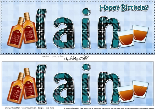 Large DL Happy Birthday IAIN 3D decoupage