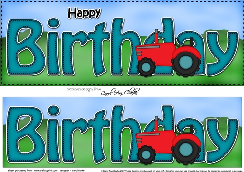 Large DL HAPPY BIRTHDAY 3D decoupage