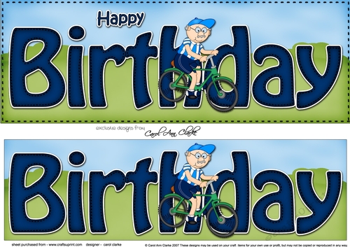 Large DL HAPPY BIRTHDAY 3D decoupage