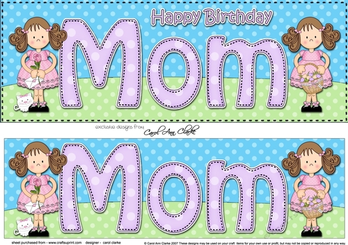Large DL Happy Birthday MOM 3D decoupage
