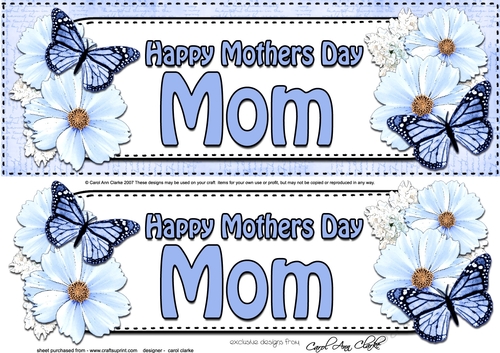 Large DL Happy Mothers Day MOM Floral Butterflies 3D decoupage