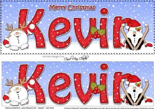 Large DL Merry Christmas KEVIN 3D decoupage 