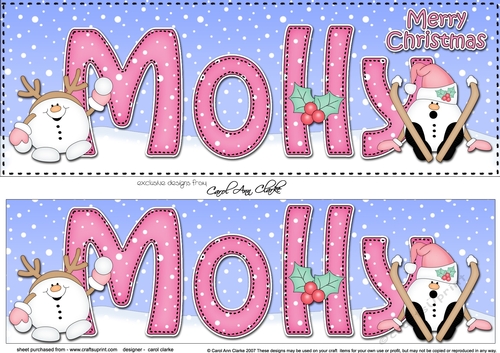 Large DL Merry Christmas MOLLY 3D decoupage 