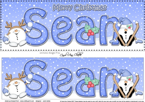 Large DL Merry Christmas SEAN 3D decoupage 