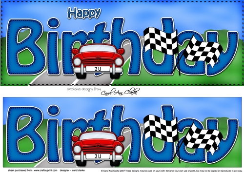 Large DL HAPPY BIRTHDAY 3D decoupage
