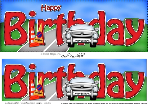 Large DL HAPPY BIRTHDAY 3D decoupage