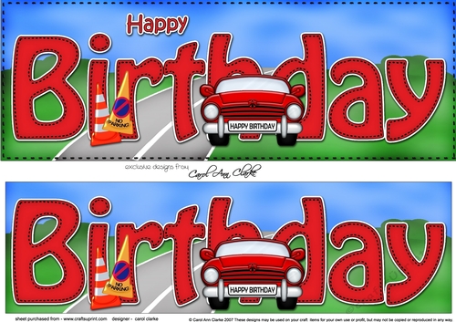 Large DL HAPPY BIRTHDAY 3D decoupage