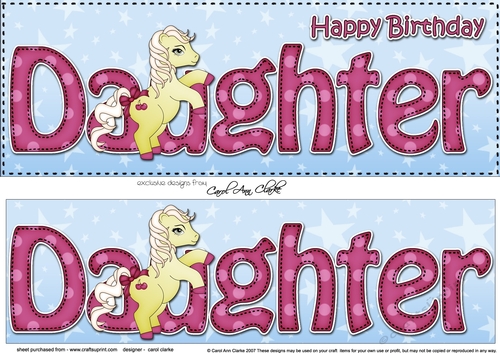 Large DL Happy Birthday DAUGHTER 3D decoupage
