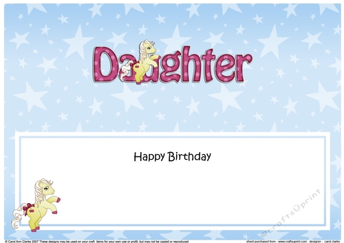 Large DL Happy Birthday DAUGHTER insert