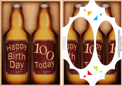 A5 Happy Birthday 100 TODAY Beer Gift Set Scallop Corners and Pyramage