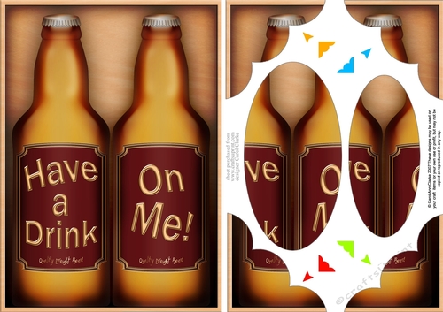 A5 Birthday Beer Gift Set Scallop Corners and Pyramage