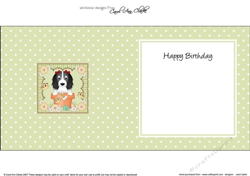 Flower Pot Friends Cute Little Springer Spaniel Dog square landscape insert