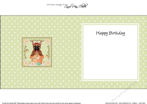 Flower Pot Friends Cute Little German Shepherd Dog square landscape insert