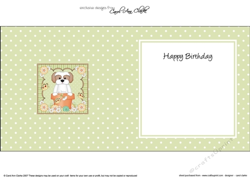 Flower Pot Friends Cute Little Cavachon Dog square landscape insert
