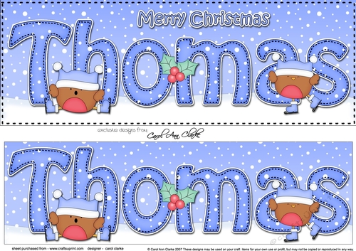 Large DL Merry Christmas THOMAS 3D decoupage 