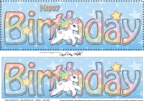 Large DL HAPPY BIRTHDAY 3D decoupage