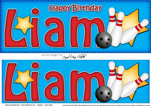 Large DL Happy Birthday LIAM 3D decoupage