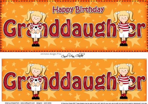 Large DL Happy Birthday GRANDDAUGHTER 3D decoupage
