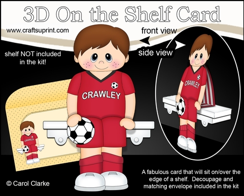 3D On the Shelf Card Kit - Little Footballer Lamar plays for Crawley