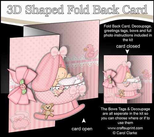 3D Shaped No-Hole Fold Back Mini Kit -   New Baby Girl Cradle