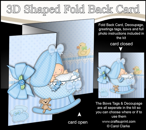 3D Shaped No-Hole Fold Back Mini Kit -   New Baby Boy Cradle