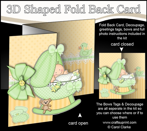 3D Shaped No-Hole Fold Back Mini Kit -   New Baby Cradle 