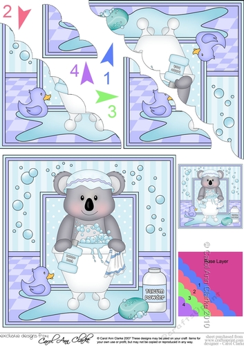 Cute Little Koala Bear Bathtub Buddies Scalloped Corner Stacker