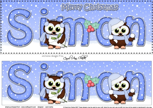 Large DL Merry Christmas SIMON 3D decoupage 