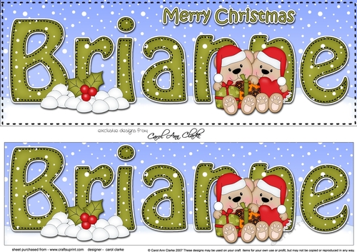 Large DL Merry Christmas BRIANNE 3D decoupage 
