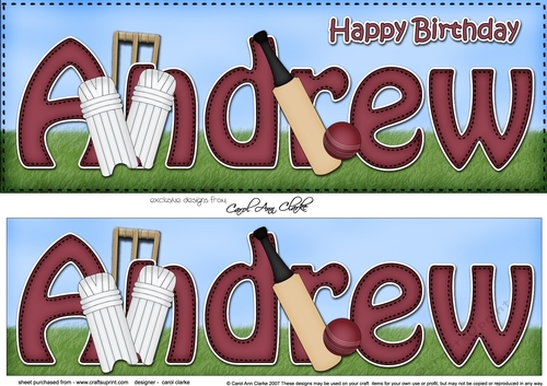 Large DL Happy Birthday ANDREW 3D decoupage