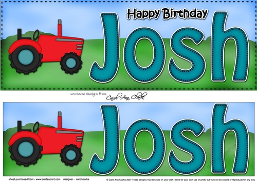 Large DL Happy 50th Birthday JOSH 3D decoupage