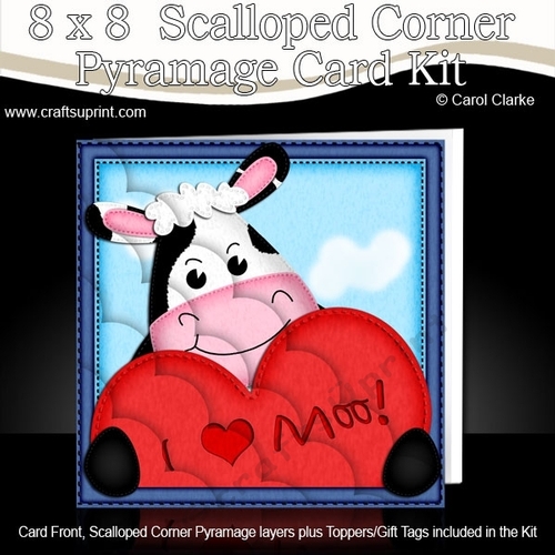 8 x 8 I Love Moo Scalloped Corner Kit